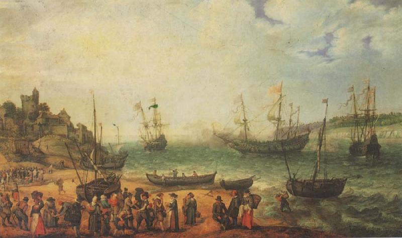 WILLAERTS, Adam The Prince Royal and other shipping in an Estuary Spain oil painting art